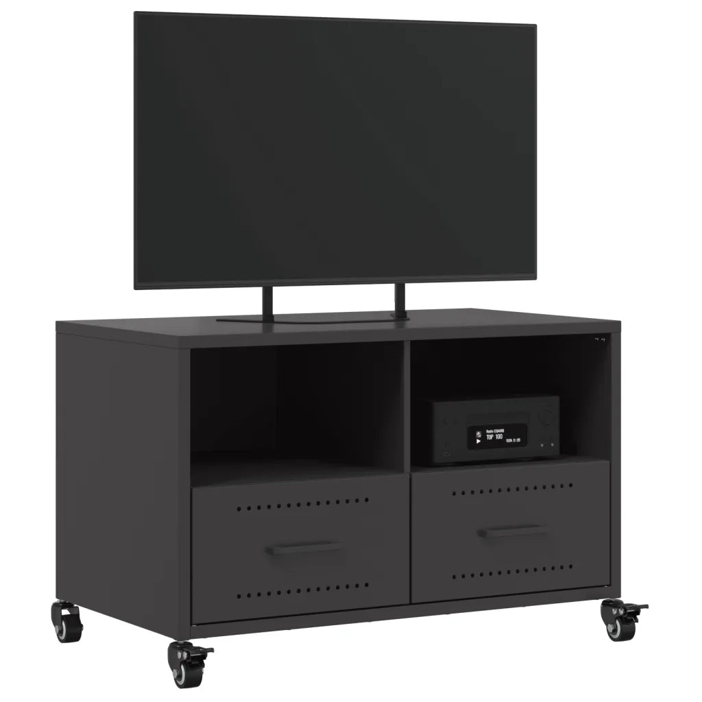 Mobile TV Nero 68x39x43,5 cm in Acciaio 846698