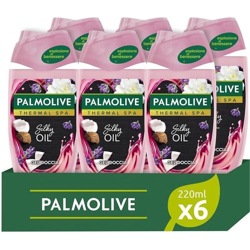 SET 6 PALMOLIVE BAGNOSCHIUMA THERMAL SPA SILKY OIL 220 ML