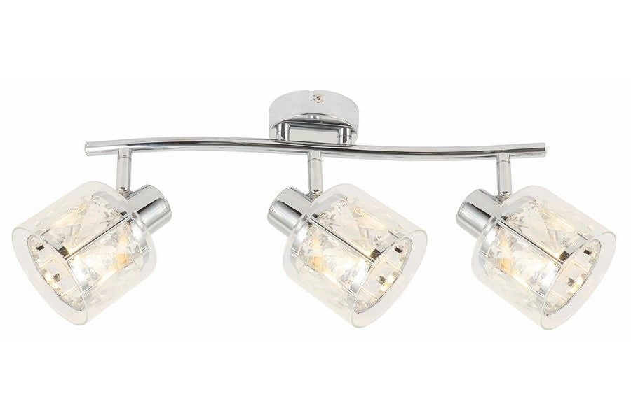 Plafoniera glamour cromata a barra Elmo 3xE14 Reality