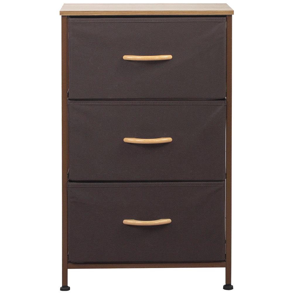 Mobile Cassettiera 3 Cassetti Metallo Legno e Tessuto 46x30 H 75cm Casa Ufficio