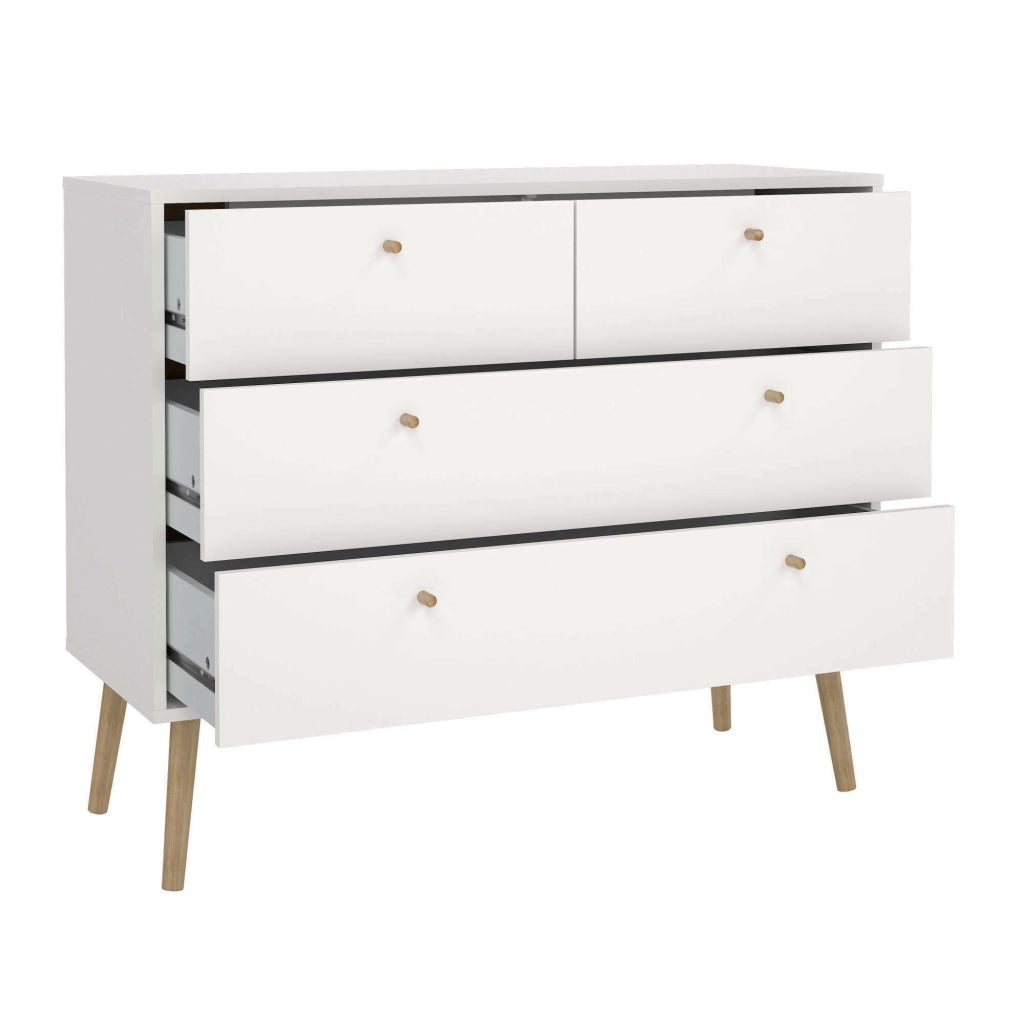 Cassettiera Pelagie, Settimino multiuso, Comò camera da letto, Mobile con cassetti, 99x39 h82 cm, Bianco