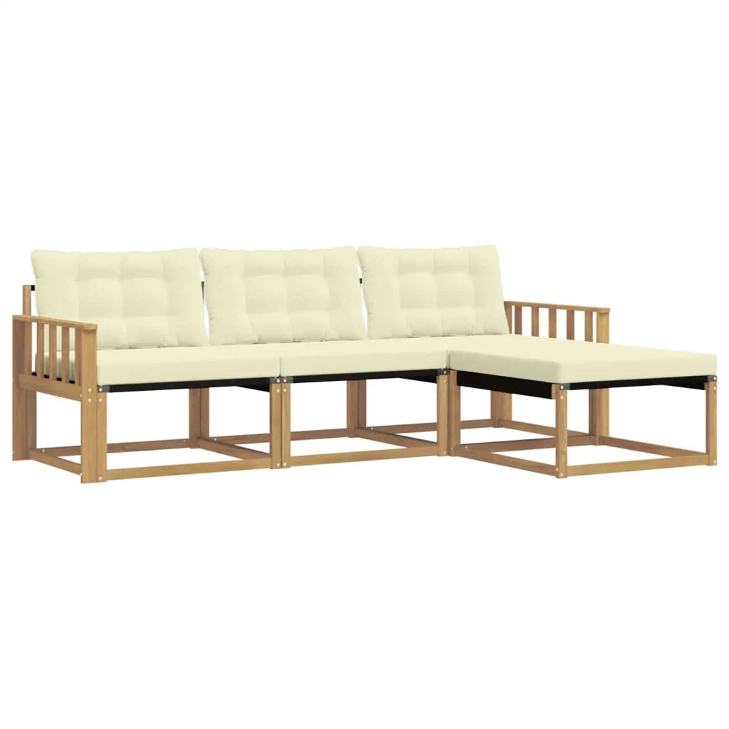 Set di divani da esterno 4 pz Bianco e Crema 3388560