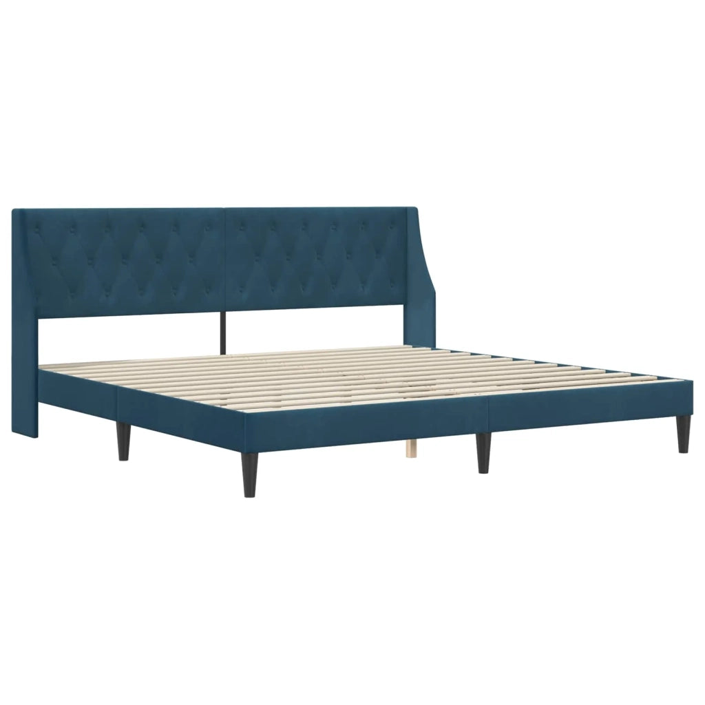 Struttura letto con materasso Blu 200 x 200 cm Velluto 3414824