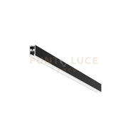BLED P- PROFILO IN ALLUMINIO SEZIONABILE CON DIFFUSORE AD INCASTRO BIANCO PARETE/SOFFITTO/SOSPENSIONE MT2 COLORE NERO
