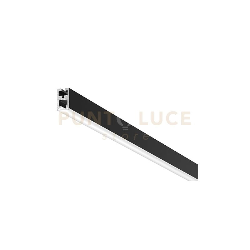 BLED P- PROFILO IN ALLUMINIO SEZIONABILE CON DIFFUSORE AD INCASTRO BIANCO PARETE/SOFFITTO/SOSPENSIONE MT2 COLORE NERO
