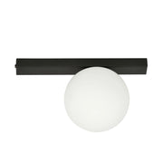 Lampada a plafone FIT in metallo nero e vetro opalino