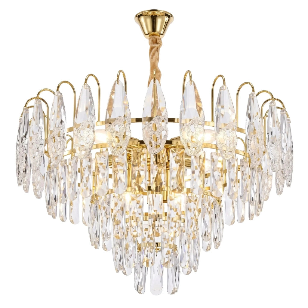 Lampada A Sospensione In Cristallo Swe080-cp 50cm Gold