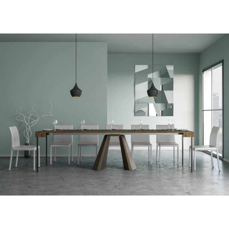 Consolle allungabile 90x40/300 cm Diamante telaio Orso - Noce