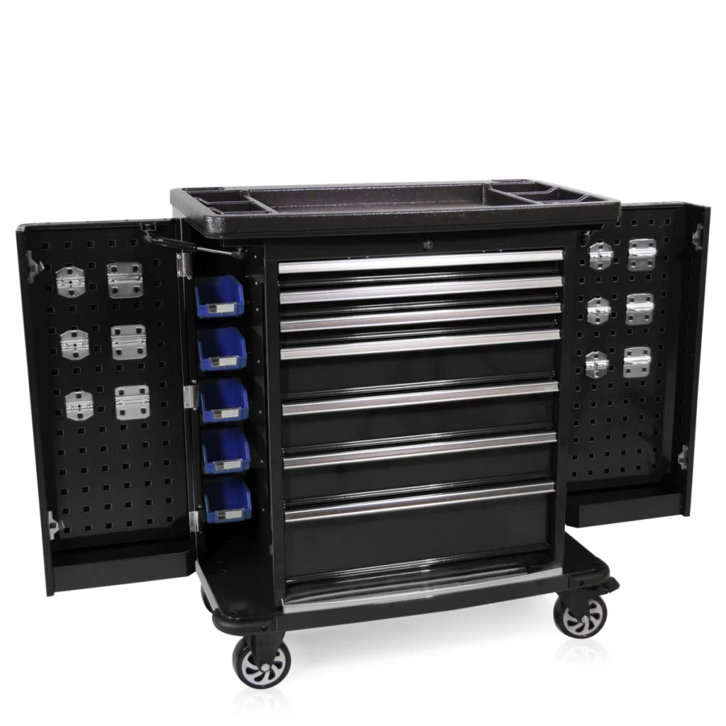 Carrello portautensili con alette laterali Pro Series nere