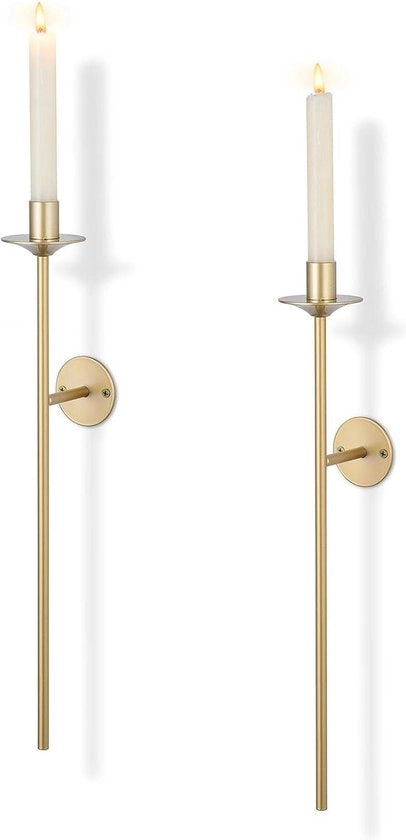 Set di due candelabri da parete in metallo moderno per soggiorno, camera da letto, sala da pranzo e bagno.