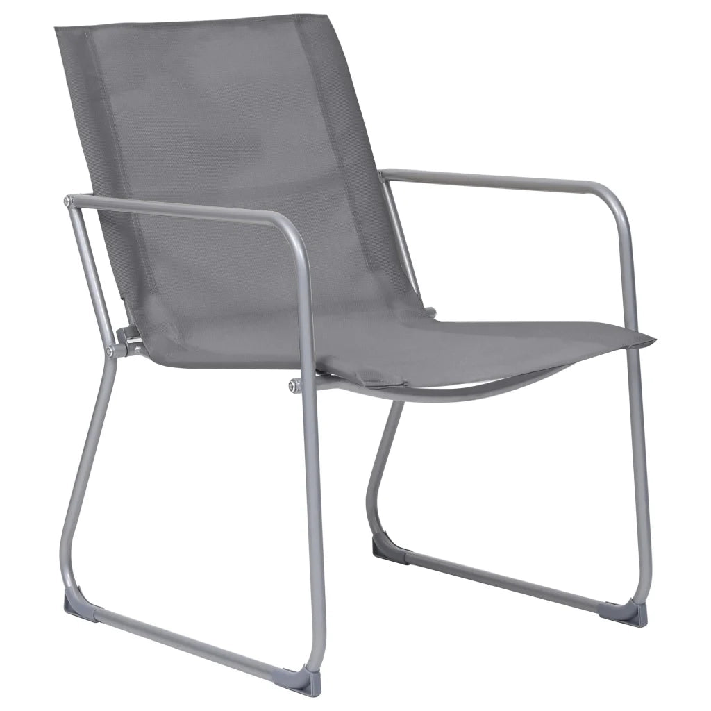 Set Divano da Giardino 4 pz-Sofa da Giardino-Divanetto da esterno in Tessuto e Acciaio Grigio