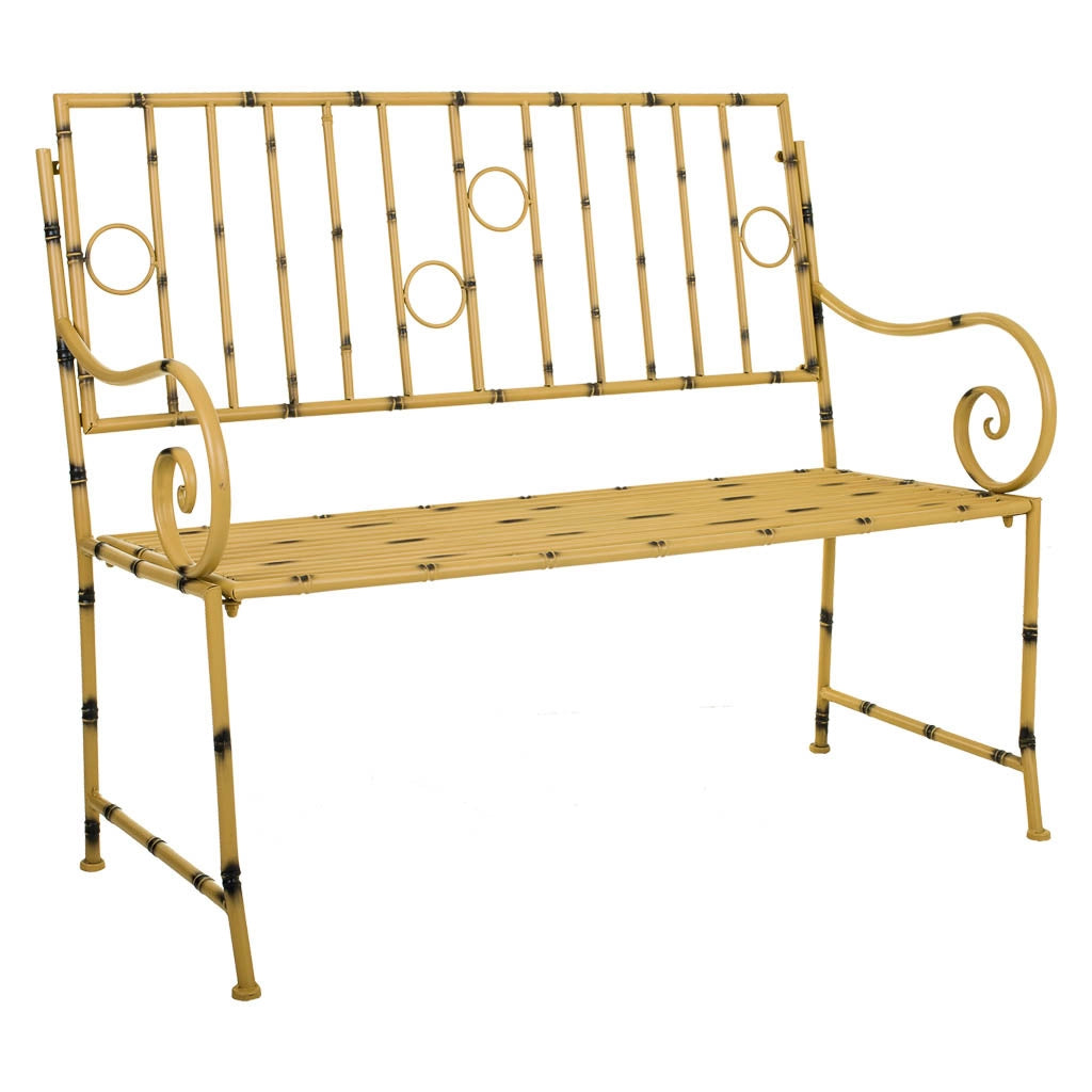 Sgabello in metallo giallo 126x50x92h