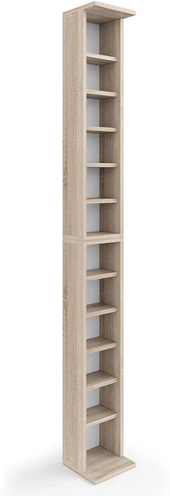 Scaffale porta cd, Bianco, 21 x 91.8 cm Set grande da 2