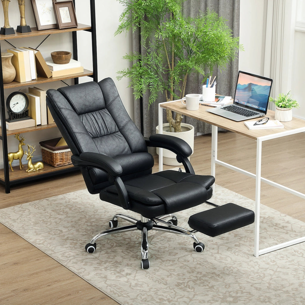 Poltrona da ufficio con massaggio e poggiapiedi ¨C Xylo ¨C 64x70x118 cm, nero