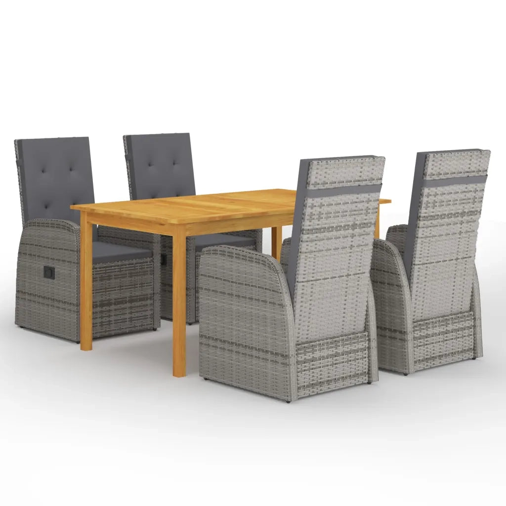 Set Mobili da Pranzo per Giardino 5 pz Grigio cod mxl 41566