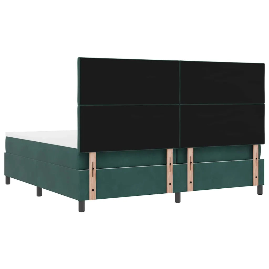 Letto a molle con materasso Verde Scuro 200 x 200 cm Velluto 3339923