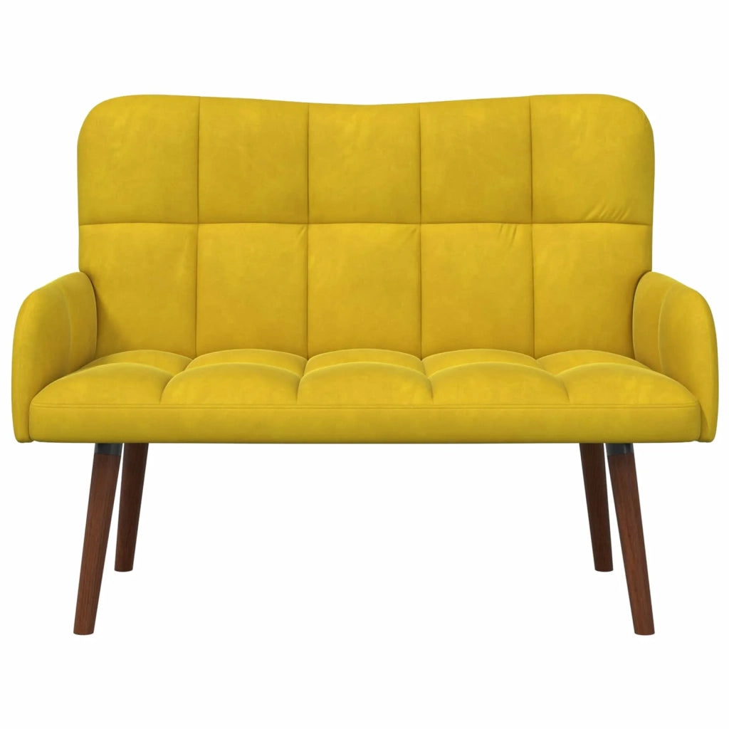 Sofa a Due Posti Giallo 115 x 61 x 87 cm Velluto