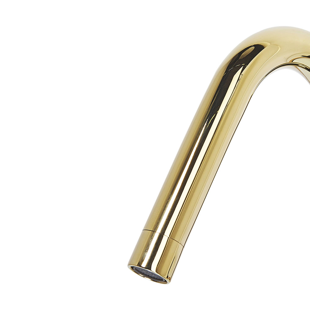 Miscelatore lavabo Rubinetto a doppia leva per bagno moderno in ottone lucido metallo dorato