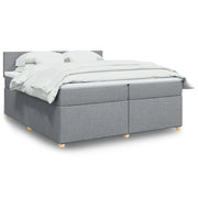 Giroletto a Molle con Materasso Grigio Chiaro 200x200cm Tessuto
