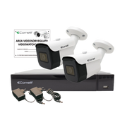 KIT 4 CANALI VIDEOSORVEGLIANZA AHD 4K XVR HDD 1TB+2 TELECAMERE BULLET 4K 3.6MM COMELIT