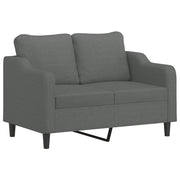 Divano | Divano da soggiorno | Sofa a 2 Posti Grigio Scuro 120 cm in Tessuto