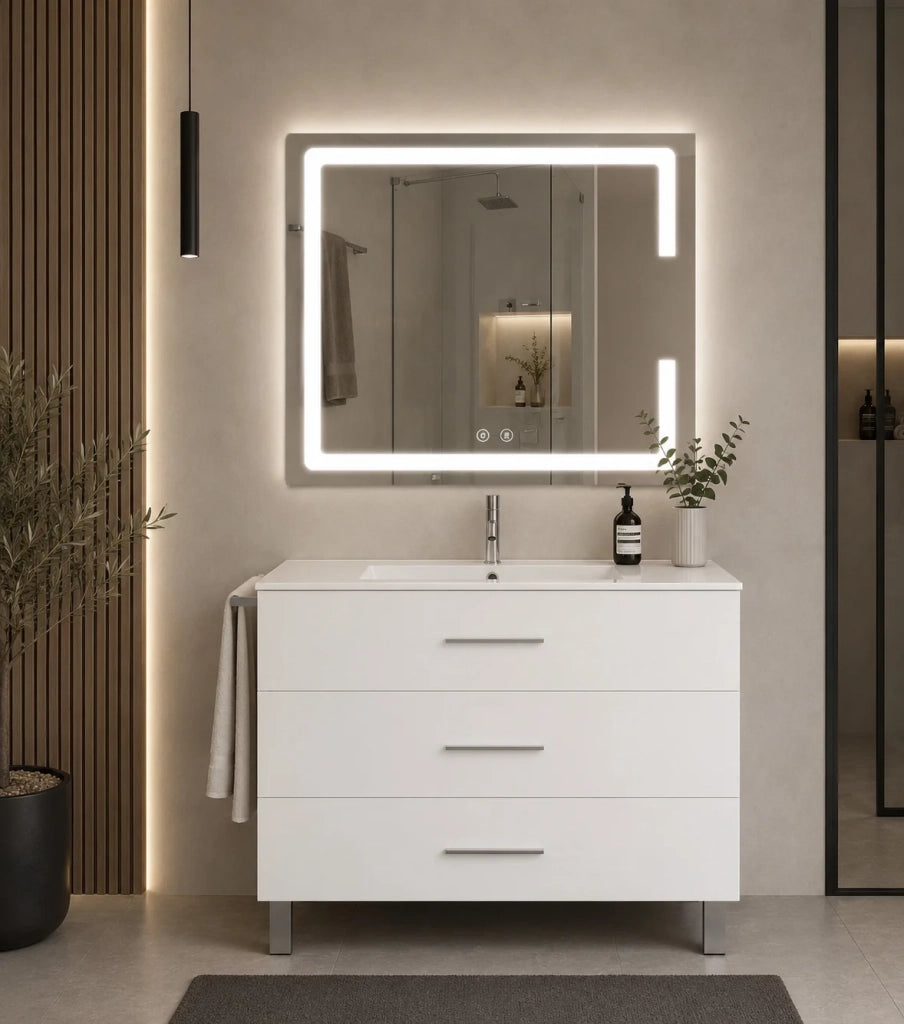 Mobile bagno con lavabo ORIGENBATH RIBERA senza specchio 70x40 cm bianco con colonna