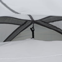 Tenda da Campeggio a Cupola per 2 Persone Estensibile 350x220x145 cm con 4 Porte e 3 Finestre Grigio