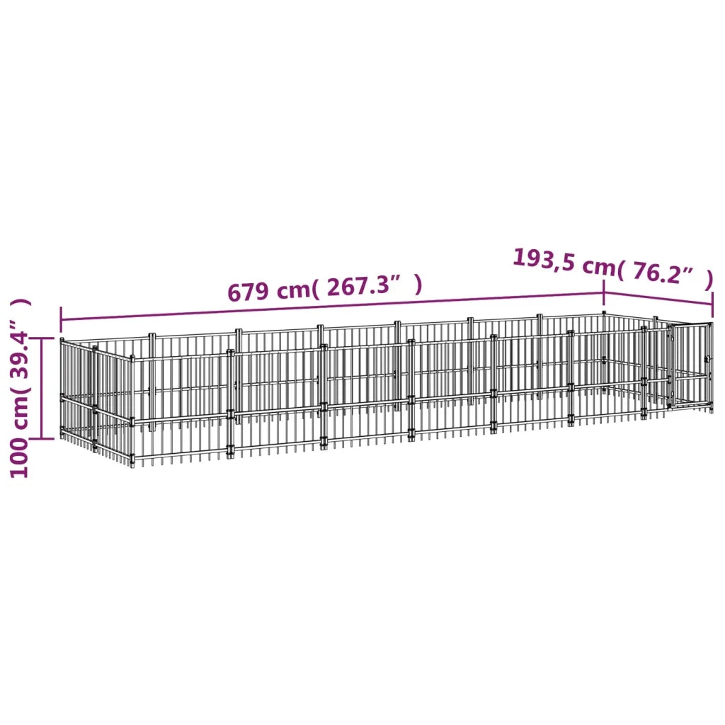 Gabbia per Cani da Esterno in Acciaio 13,14 mÂ² cod mxl 37568