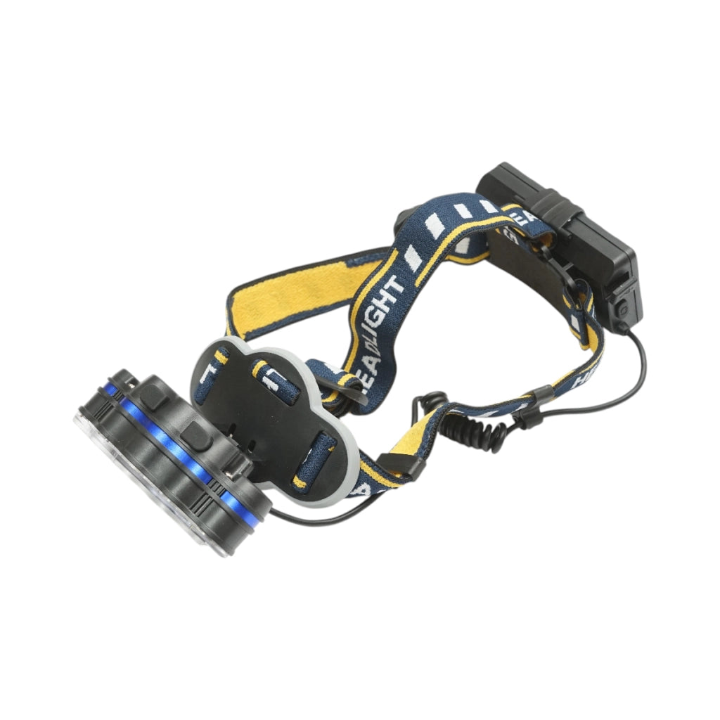 Lampada frontale Crownman a 8 LED, 3 modalità di illuminazione, batteria ricaricabile tramite USB da 2200 mAh.