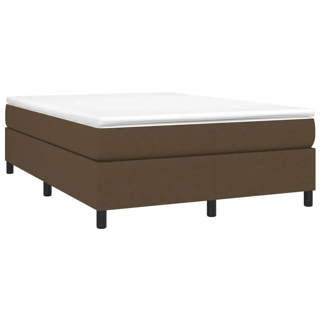 Struttura Letto a Rete a Molle-Giroletto Marrone Scuro 140x200 cm Tessuto 163438