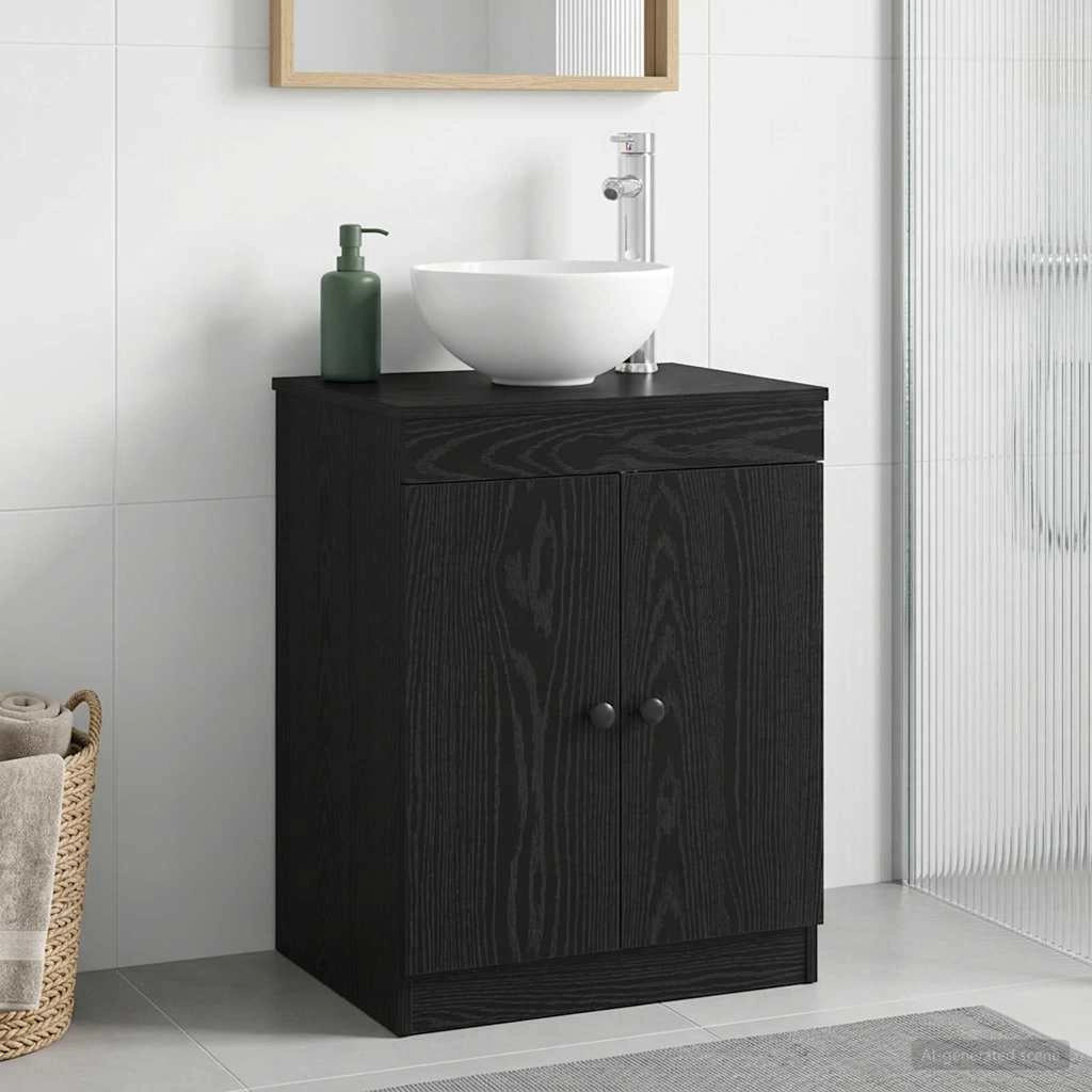 Mobile da Bagno Nero 54 x 41 x 70 cm Legno ingegnerizzato 890123