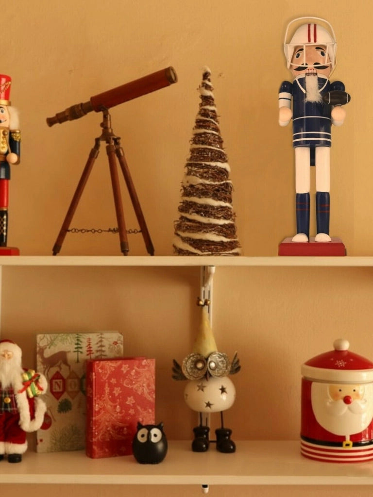 Soldato RUGBY Schiaccianoci di Natale Legno Altezza 35 cm Decorazioni Natalizie