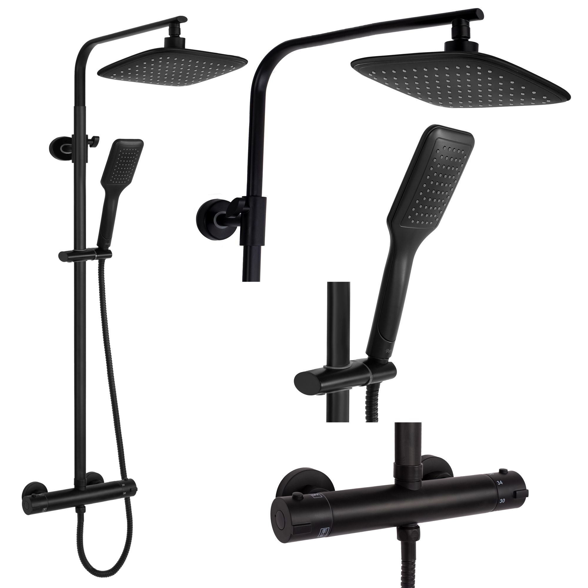 Set Doccia Da Incasso Rea Tom Black