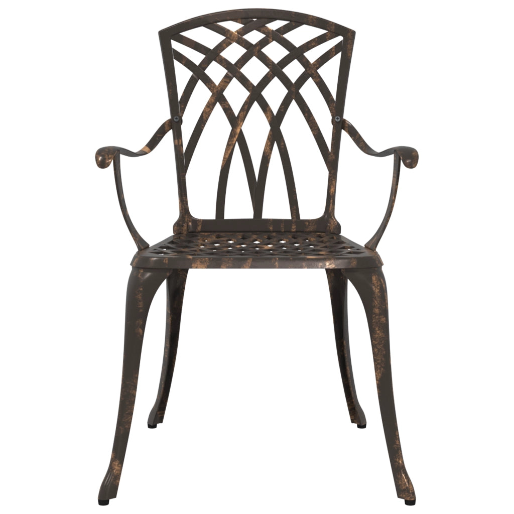 Set da Pranzo da Giardino in 5 Pezzi in Alluminio Fuso Color Bronzo