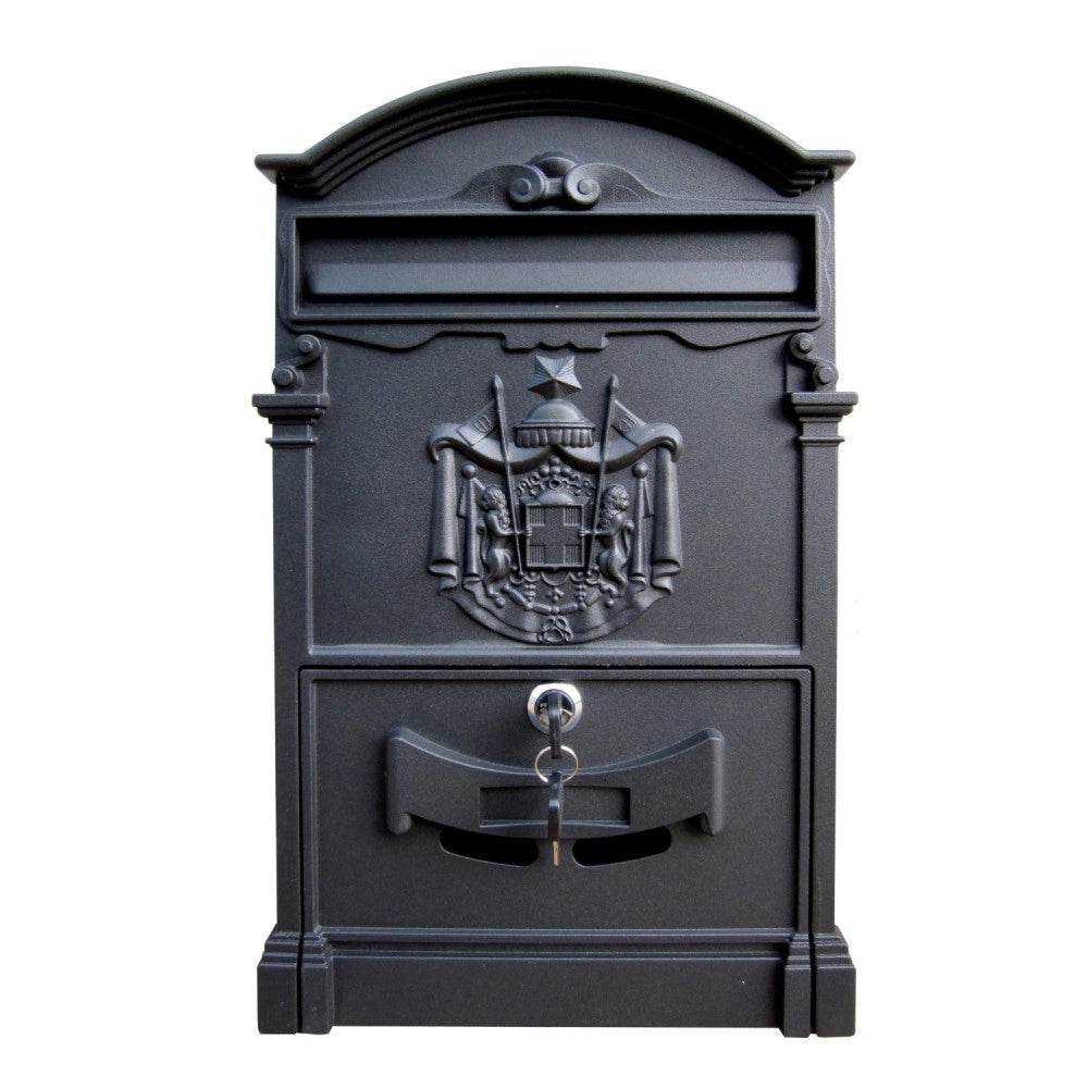 Trade Shop - Cassetta Postale Buca Lettere In Stile Antico Classico In Alluminio Verniciato - Antracite