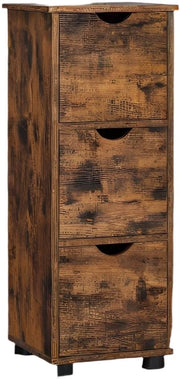 Organizzatore per la stanza da bagno - 3 Lade - Vintage Brown - Risparmio di spazio - 30 x 30 x 80 cm