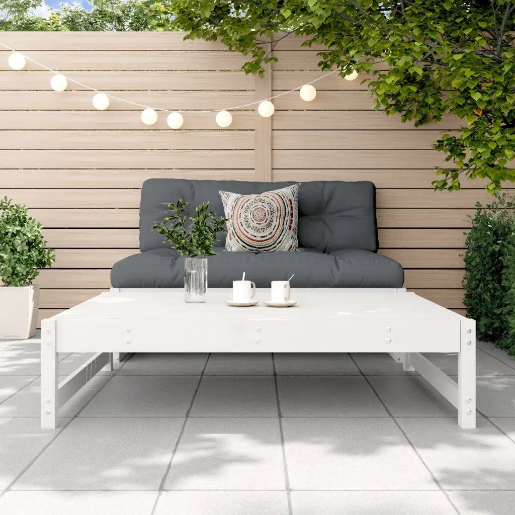 Poggiapiedi da Giardino 120x80 cm Legno Massello di Pino Bianco 825710