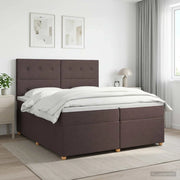 Letto box spring con materasso Marrone Scuro 200 x 200 cm 3453966