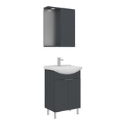 Set mobile lavabo con specchio (2 pezzi) "Purus 55" - 55 x 50 x 83 cm - Antracite opaco