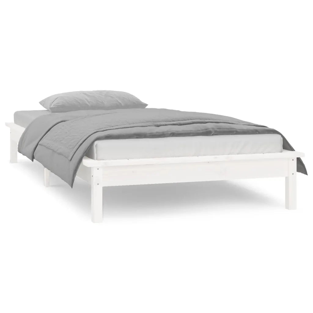 Giroletto LED Bianco 75x190 cm Small Single Legno Massello 820632