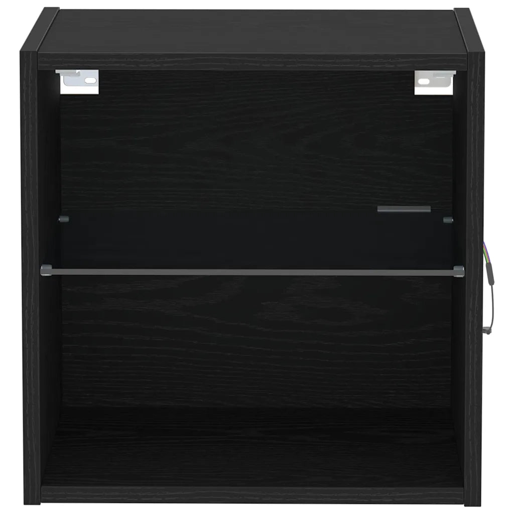 Mensola galleggiante con luce LED 2 pcs Nero 40 x 28,5 x 40 cm 863095