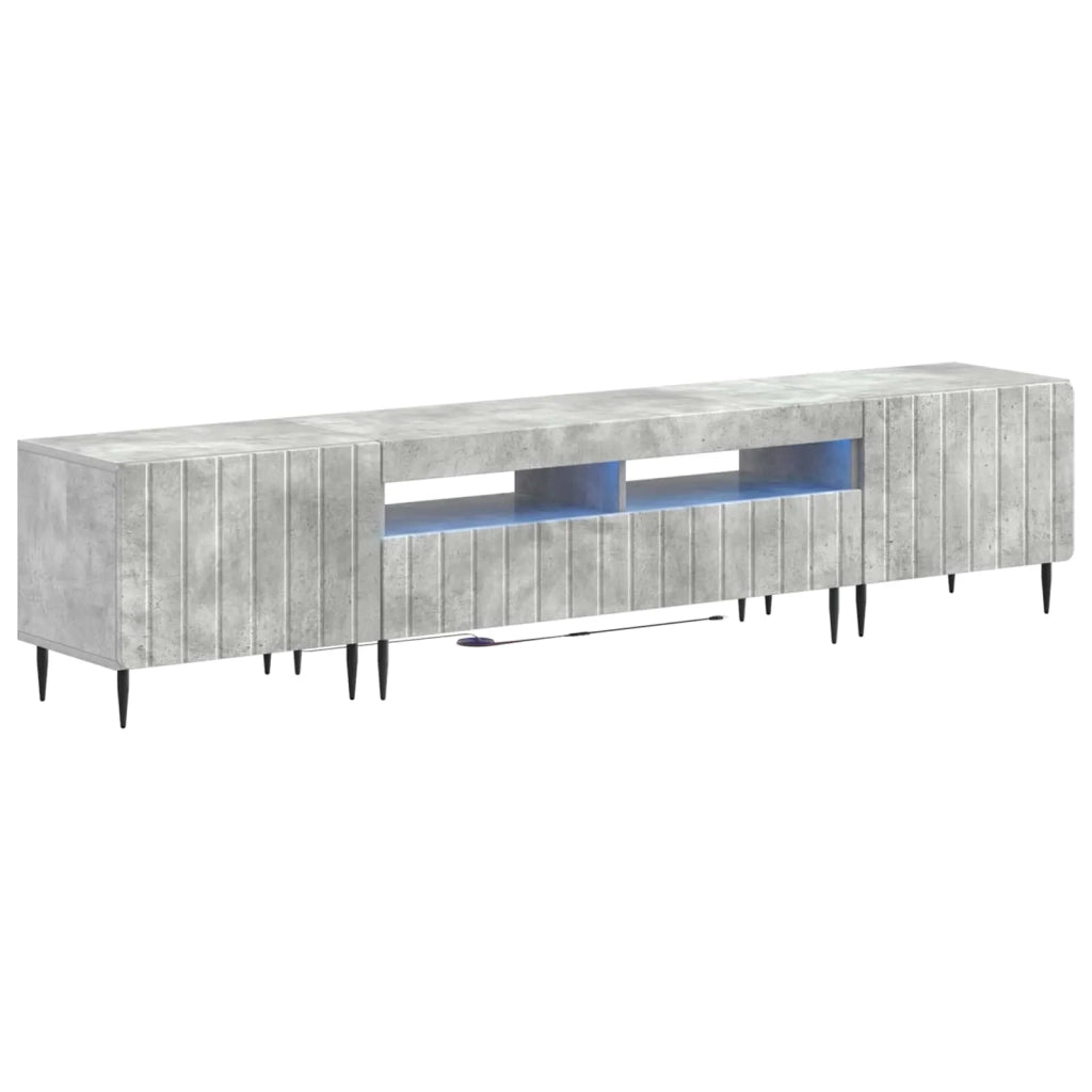 Mobile TV LED a 5 pezzi Grigio Cemento Legno ingegnerizzato 3416517