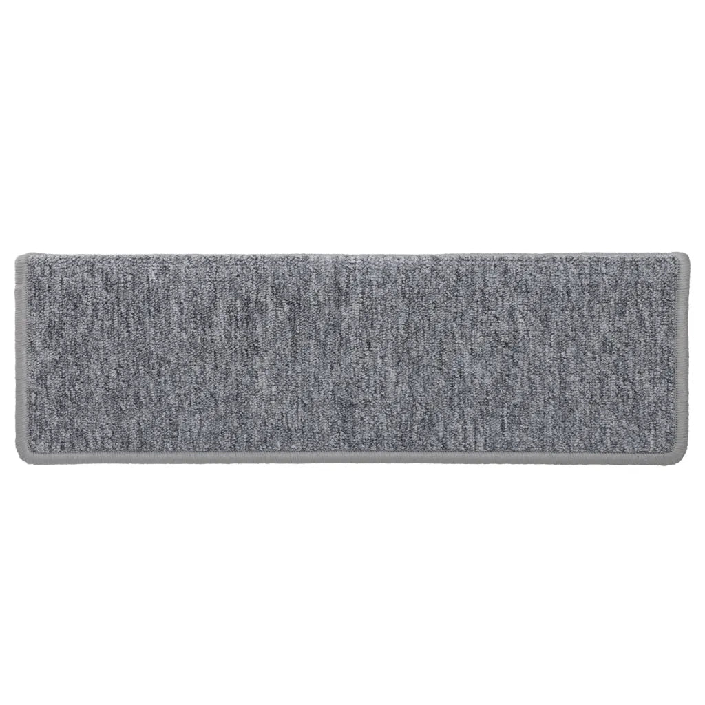 Tappetini per scale 15 pz 65x21x4 cm Grigio chiaro Bordo rettangolare 326198