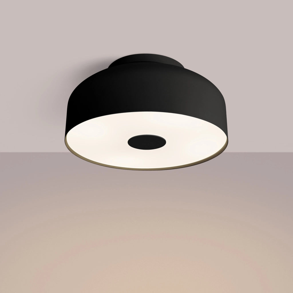 Lampada da soffitto OMIQ Crimson in acciaio nero PVC 4x15W E27 moderna rotonda