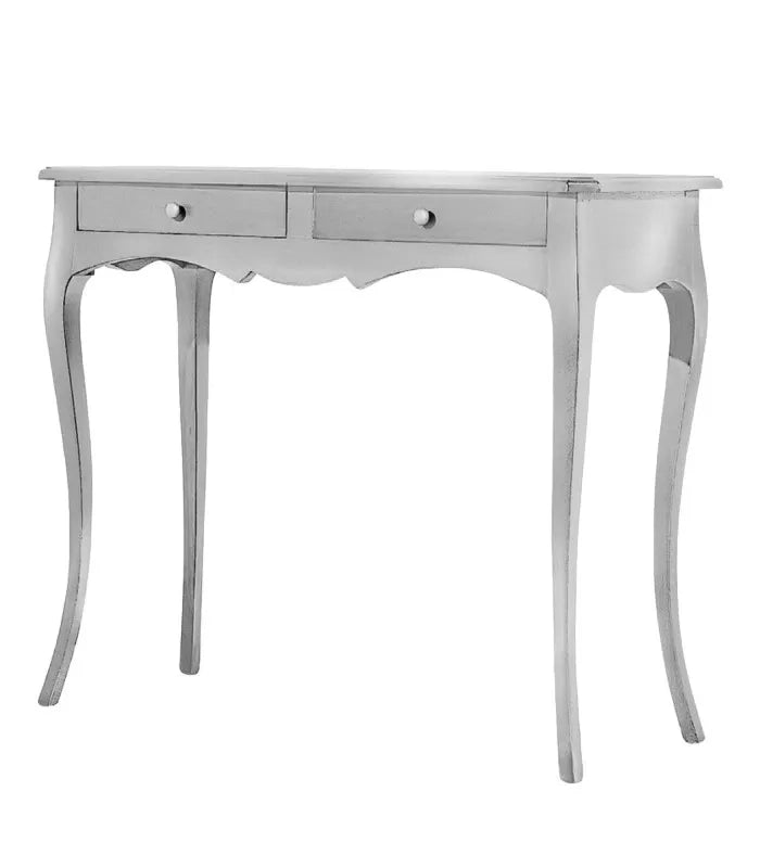 Consolle classica 2 cassetti legno foglia argento 96x41x80 (476) - Mobili 2G