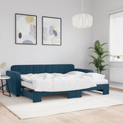 Divano Letto Estraibile con Materassi Blu 80x200 cm Velluto 3196945