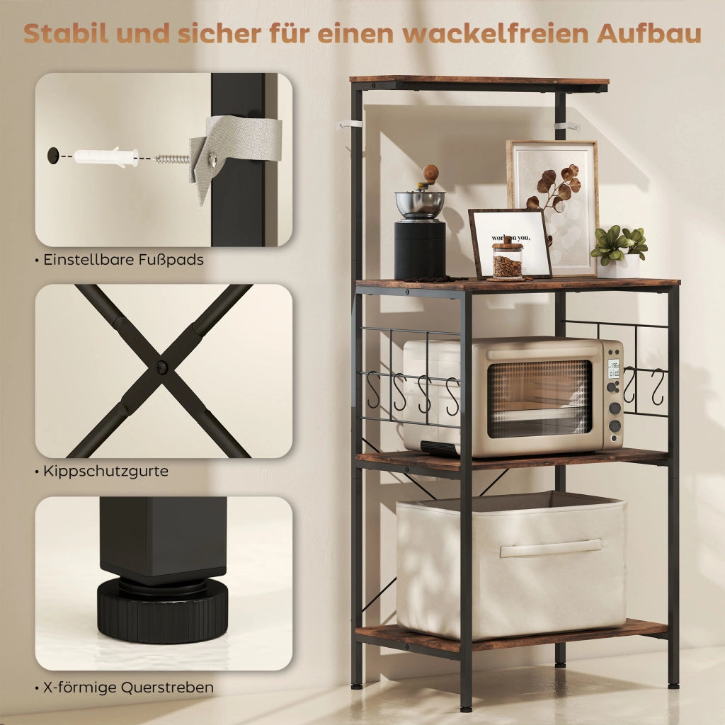 Scaffale da Cucina ¨C zephmum ¨C Marrone e Nero