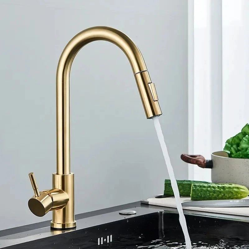 Punta Con Aeratore Per Rubinetto Da Cucina Rea Fresh Brush Gold