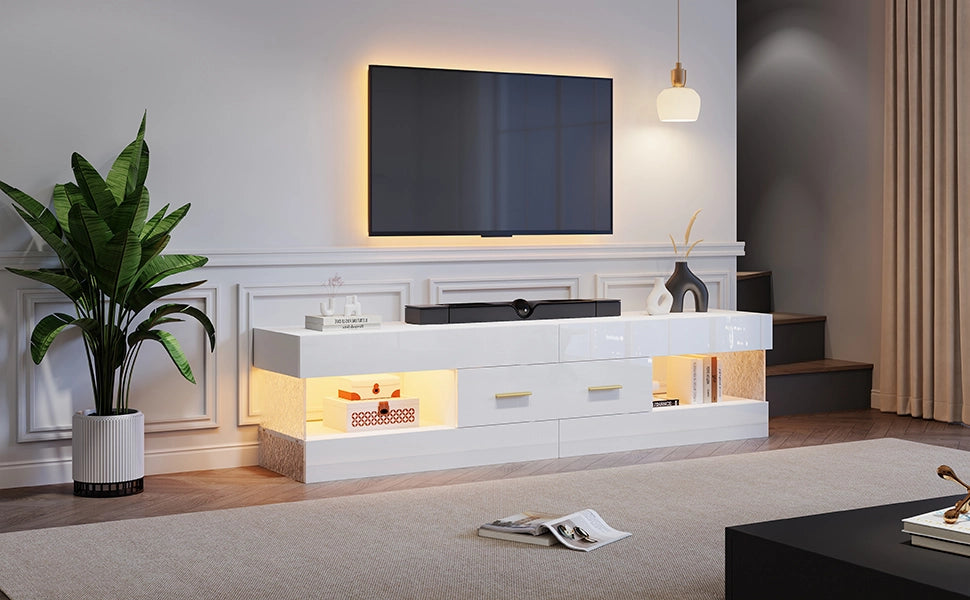 Cassettiera per TV bianca in truciolare lunghezza 152 cm