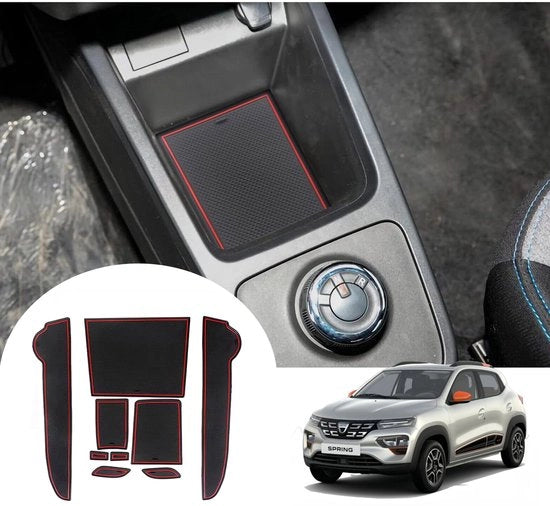 Accessori per Dacia Spring 2022 2023 2024, Mattoncini Antiscivolo, Mattoncini in Gomma per Dacia Spring 2024, Mattoncini per Borsa di Console, Mattoncini per Dacia Spring, Accessori per Dacia Spring (Rosso)